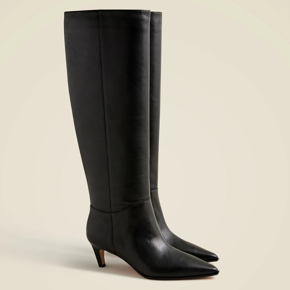 New! J. Crew New Stevie Knee High Pull On Boots in Leather 7